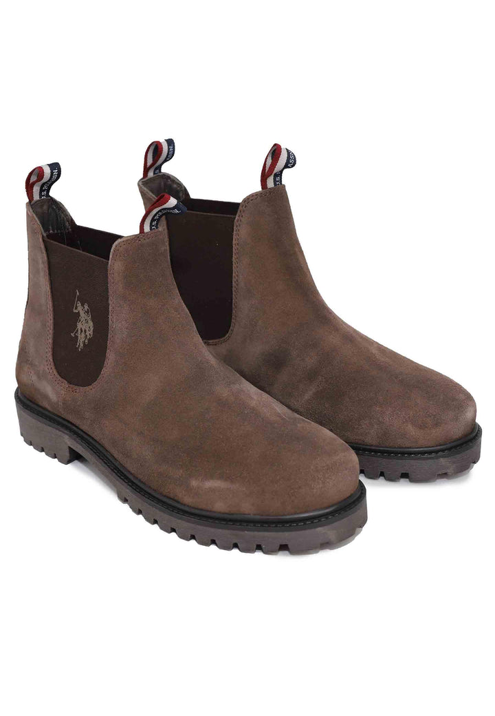 Stivaletti uomo in camoscio marrone suola carrarmato BORAL002D DBR001 U.S. Polo Assn. 