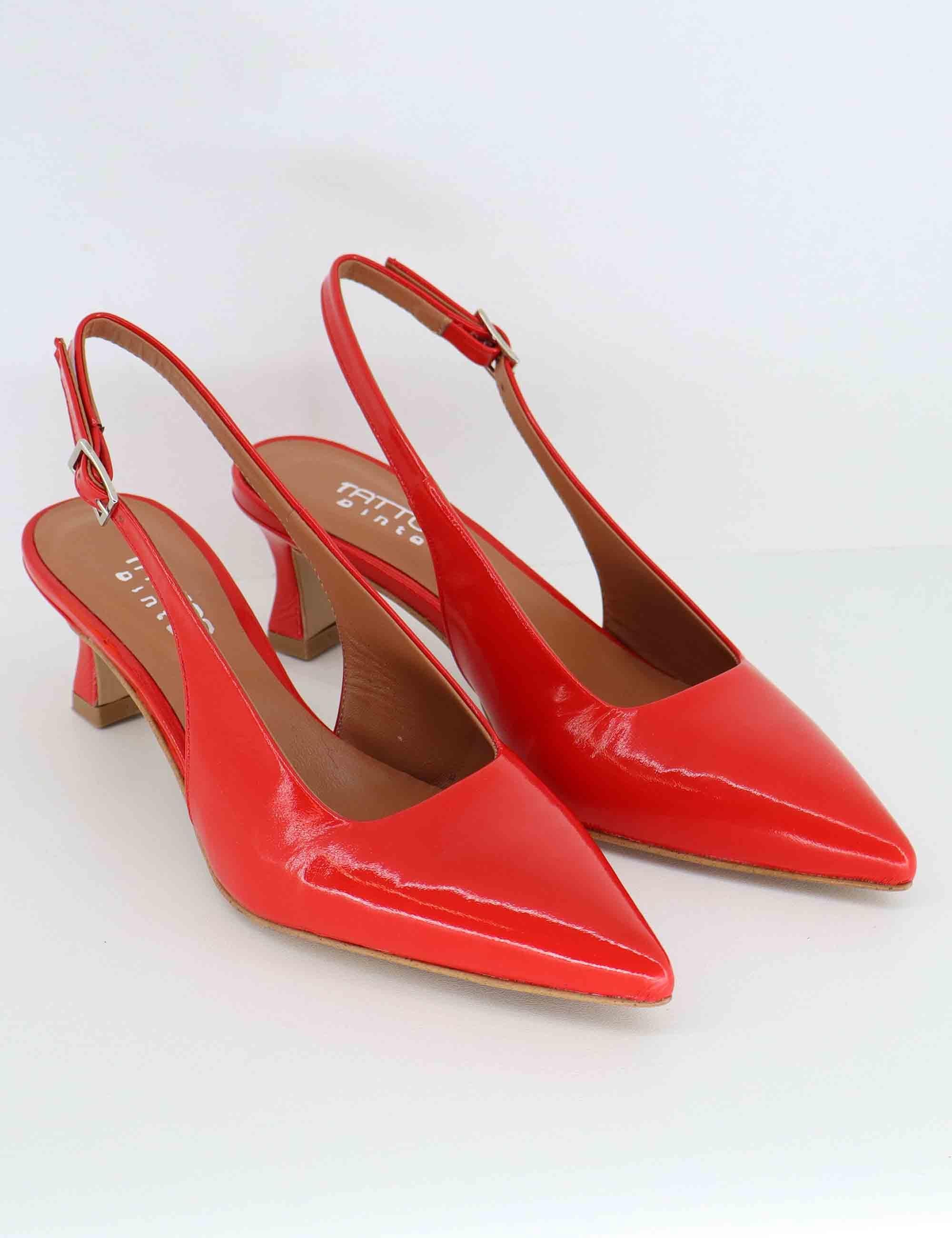 Slingback donna in pelle lucida rossa 1039 055 Tattoo 