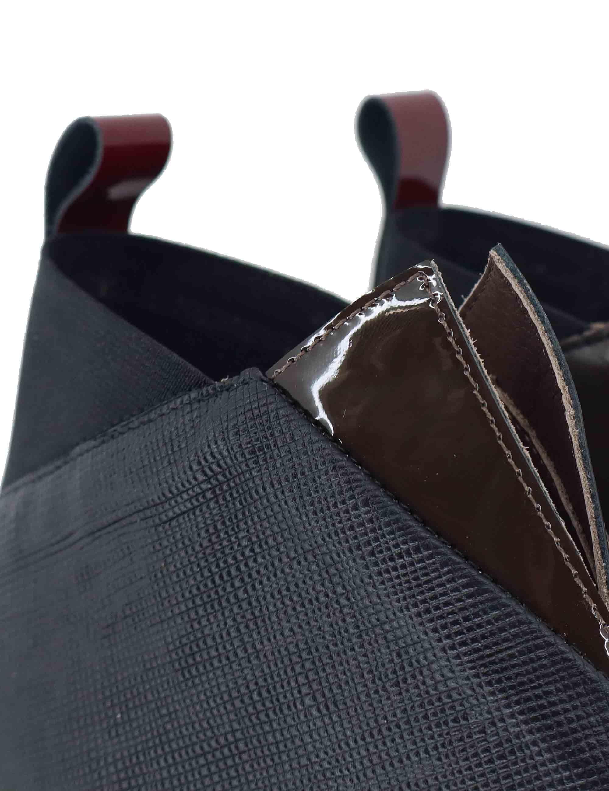 Stivaletti donna in pelle nera e marrone tacco basso G36A 5 Le Bohemien 