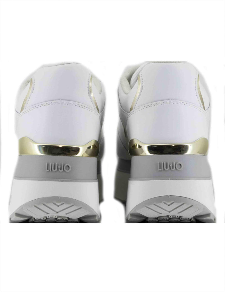Sneakers Maxi Wonder Plus 01 in pelle bianca con zeppa alta in gomma BF5011P010201111 White Liu-Jo 