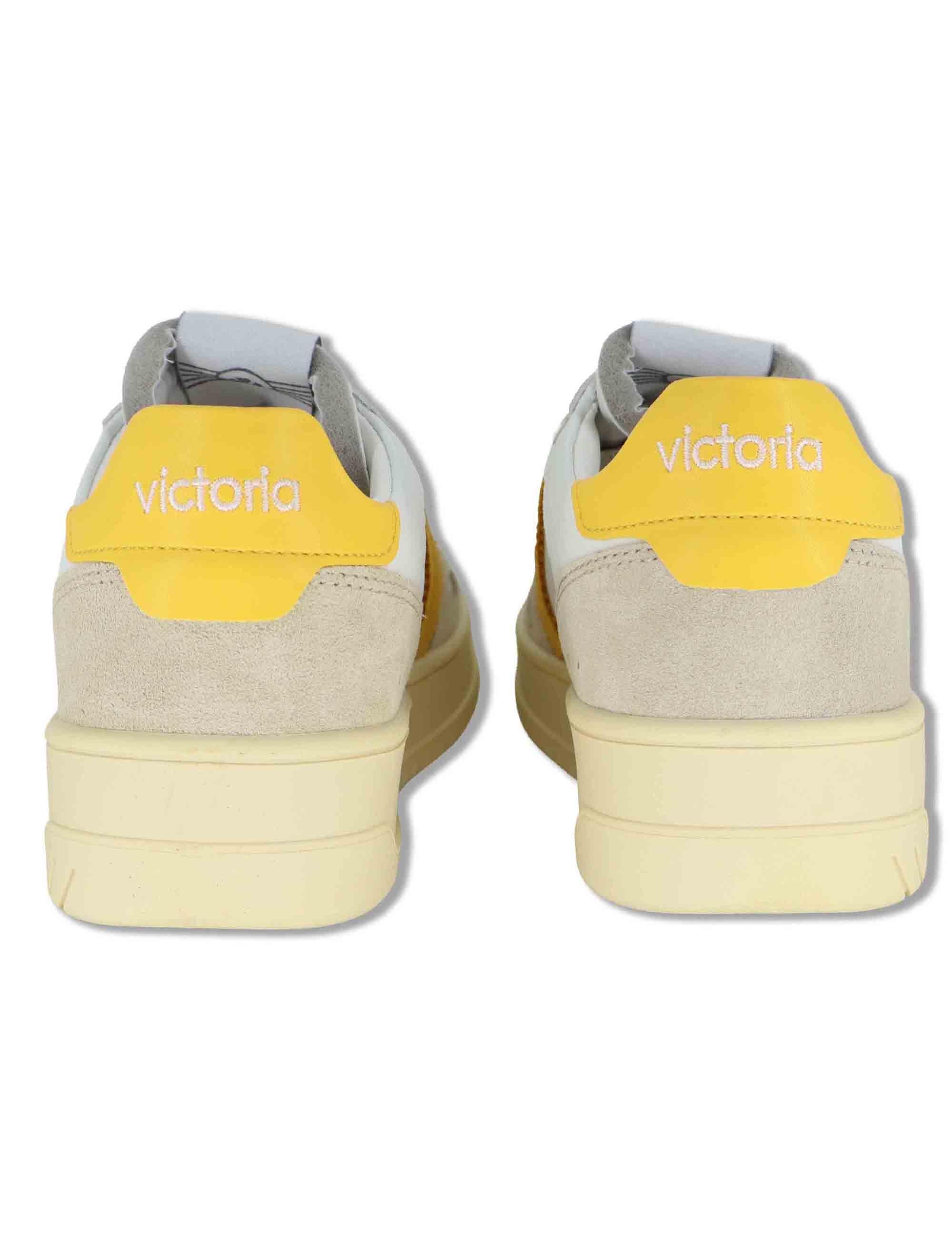 Sneakers donna Seul in pelle bianca con logo senape e suola alta 1257136 50_Amarillo Victoria 