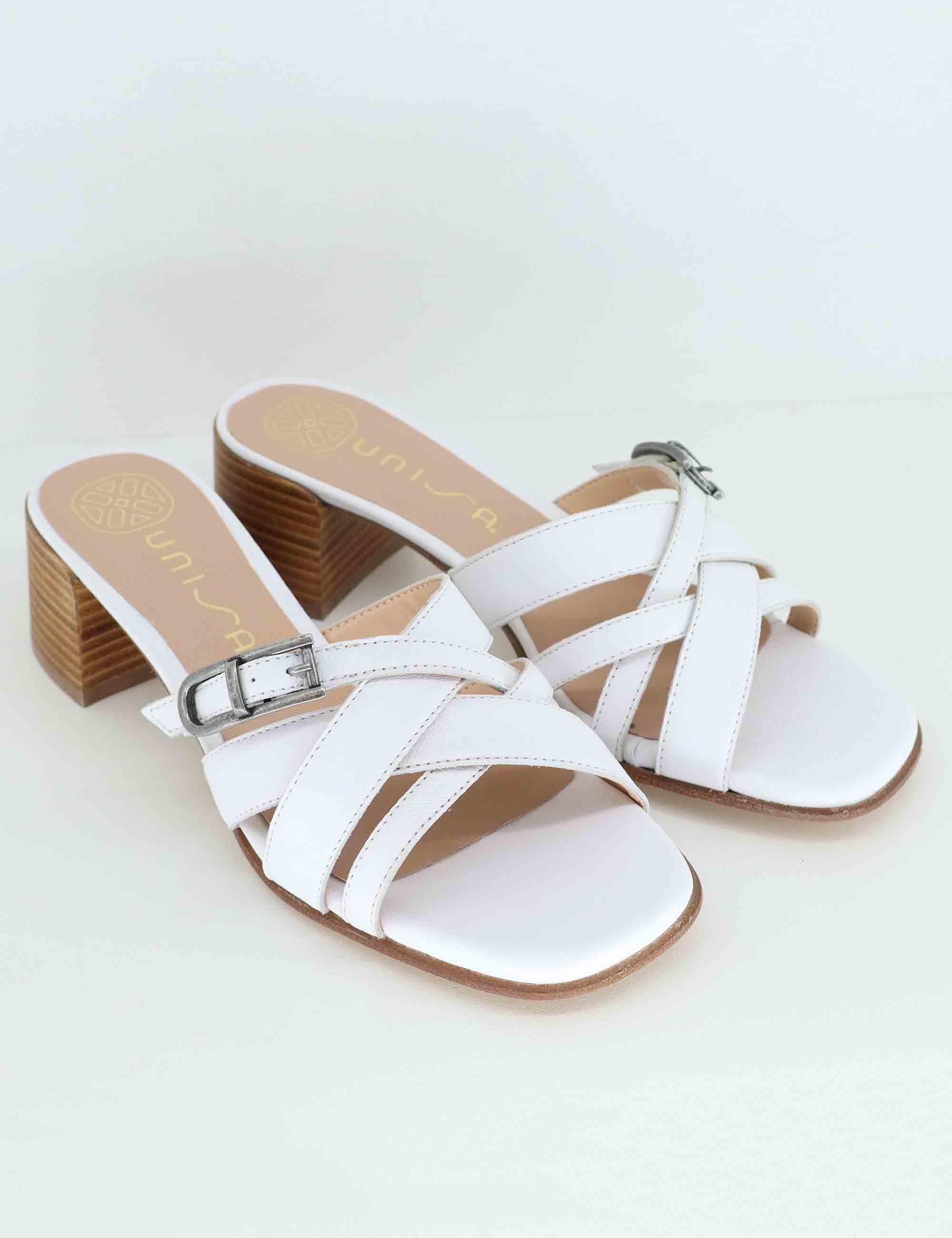 Sandali donna in pelle bianca KYOKO GRA_WHITE Unisa 