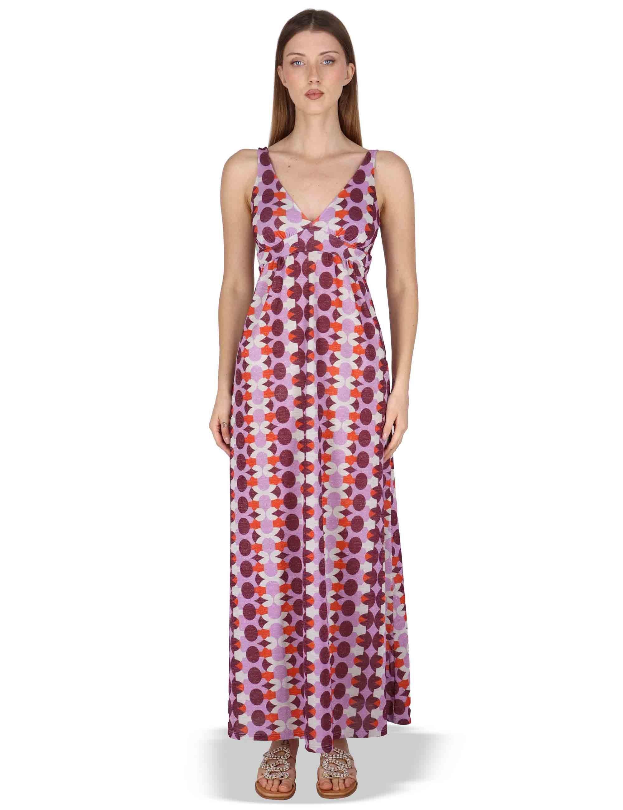 Abiti donna Empire Dress in jersey stampato bordeaux a fantasia JABAB0001-F1505-1261 4235 Justmine 