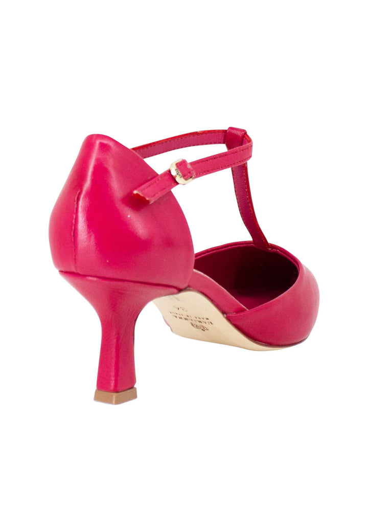 Decollete donna in pelle rossa con cinturino e punta chiusa TG1501 017 L'Arianna 