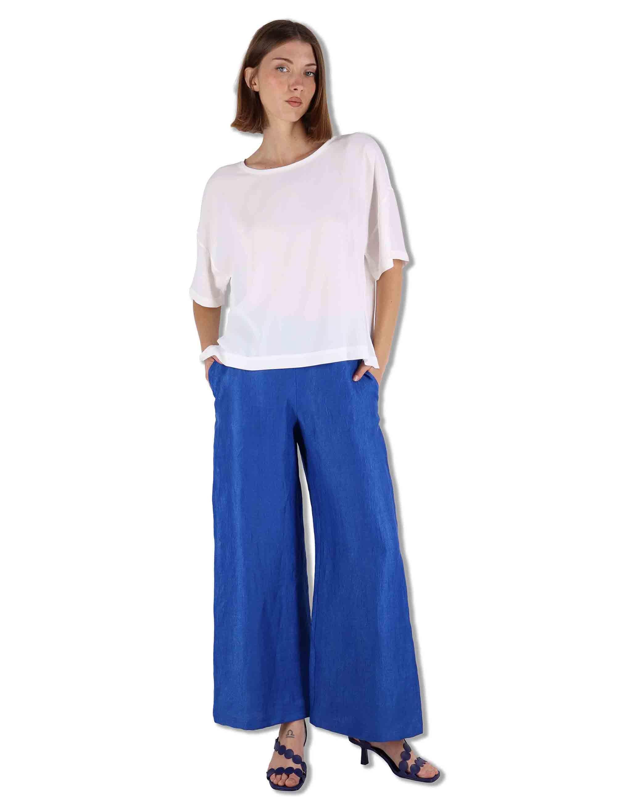 Camicie donna Fluid Crepe in misto seta bianca maniche a 3/4 JM440050672 10001 Maliparmi 