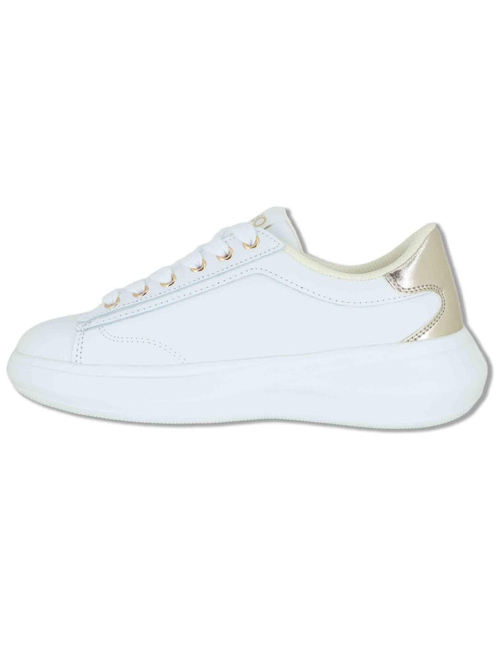 Sneakers donna in pelle e tessuto bianco con suola alta in gomma CASPER 01 WHITE Liu-Jo 