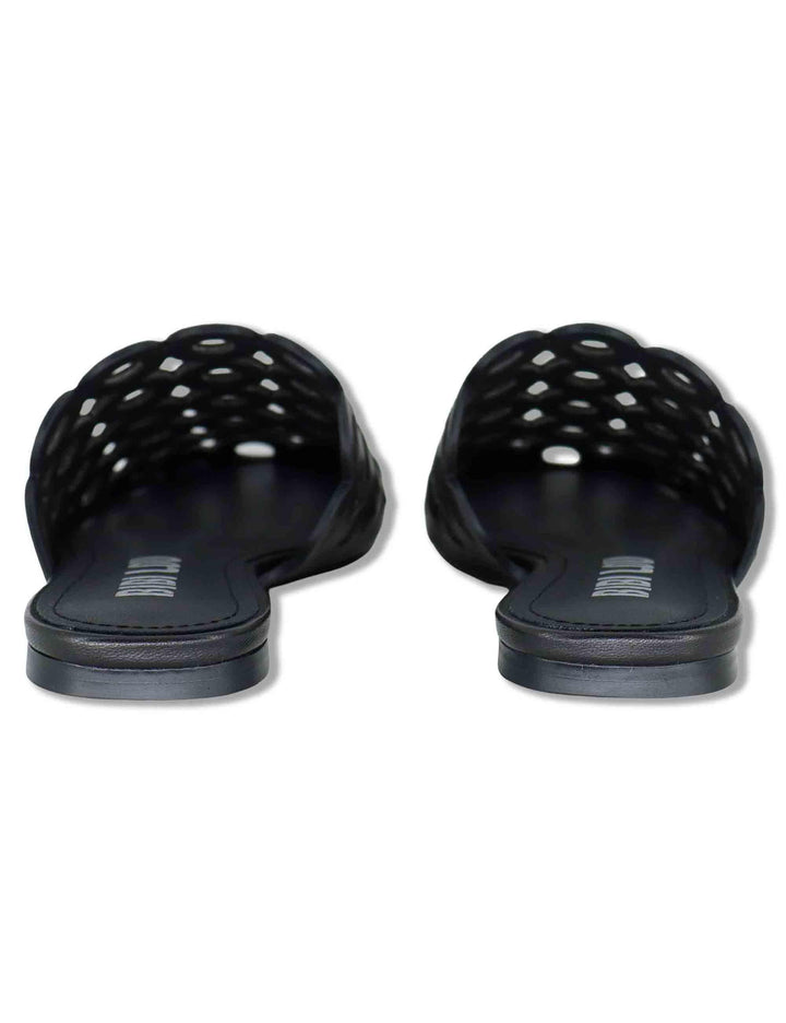 Sabot donna in pelle nera forata tacco basso Oribu 629Z10VK 03-NEGRO Bibi Lou 