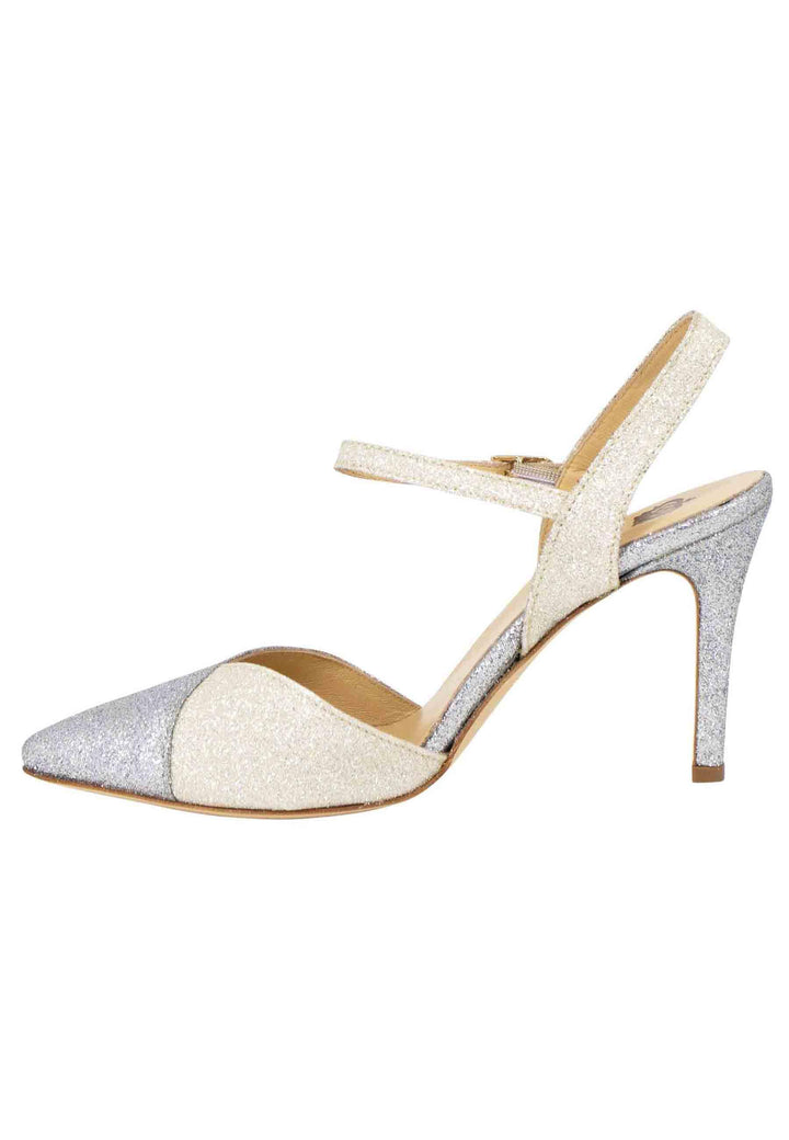 Sandali donna in glitter argento con cinturino alla caviglia DE1542 612 L'Arianna 