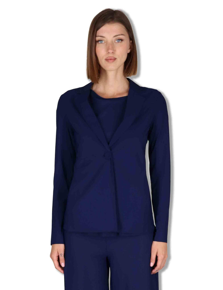 Giacche donna Soft in jersey blu monocolore JD646570210 80043 Maliparmi 