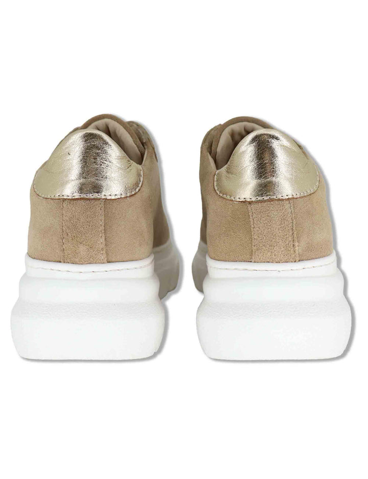 Sneakers donna in camoscio camel con suola running alta in gomma SP60170 015 Spatarella 