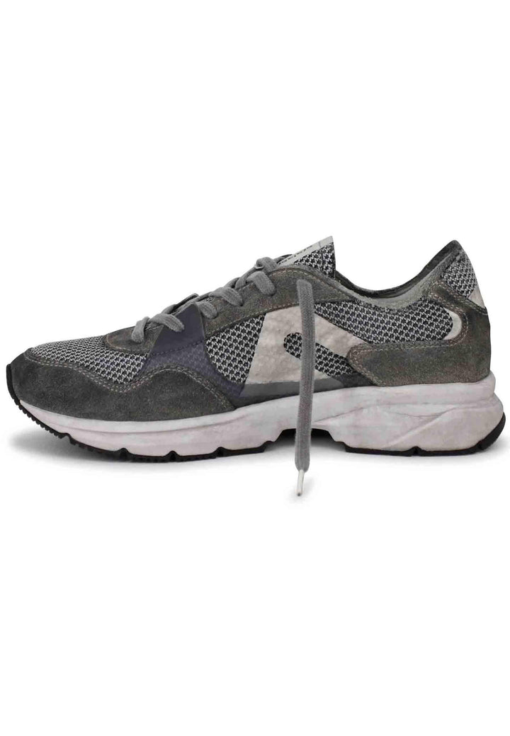 Sneakers uomo in tessuto tecnico grigio con camoscio in tinta e suola vibram 11011 315B Atala 