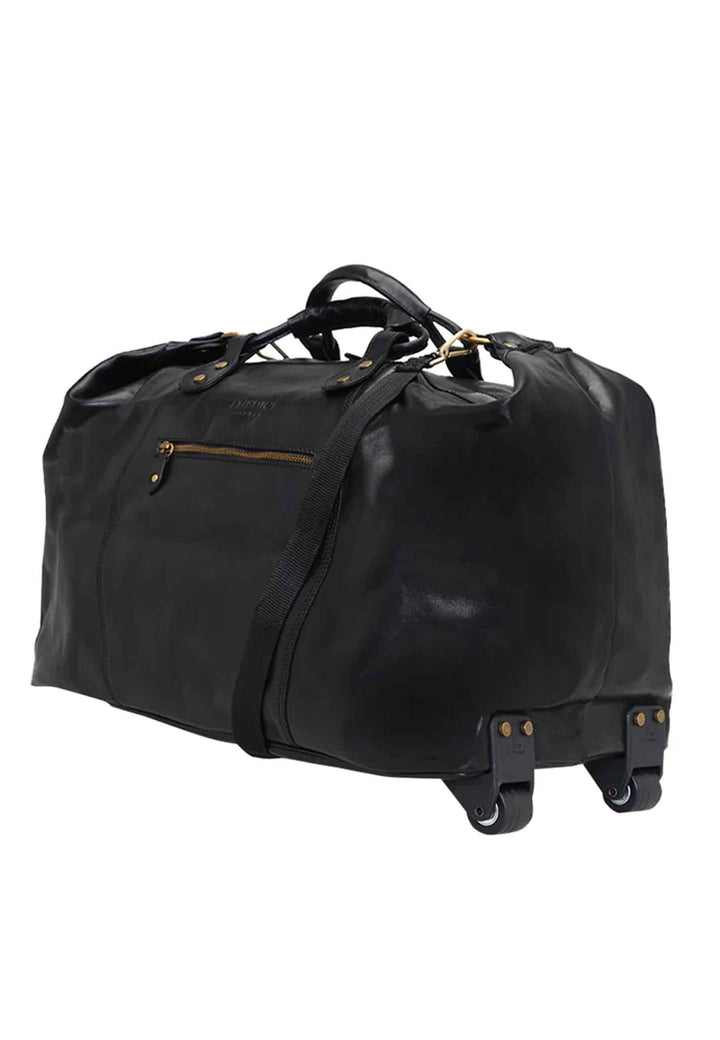 Borsone trolley uomo in pelle nero con tirante in pelle SPI1010 001 I Medici 