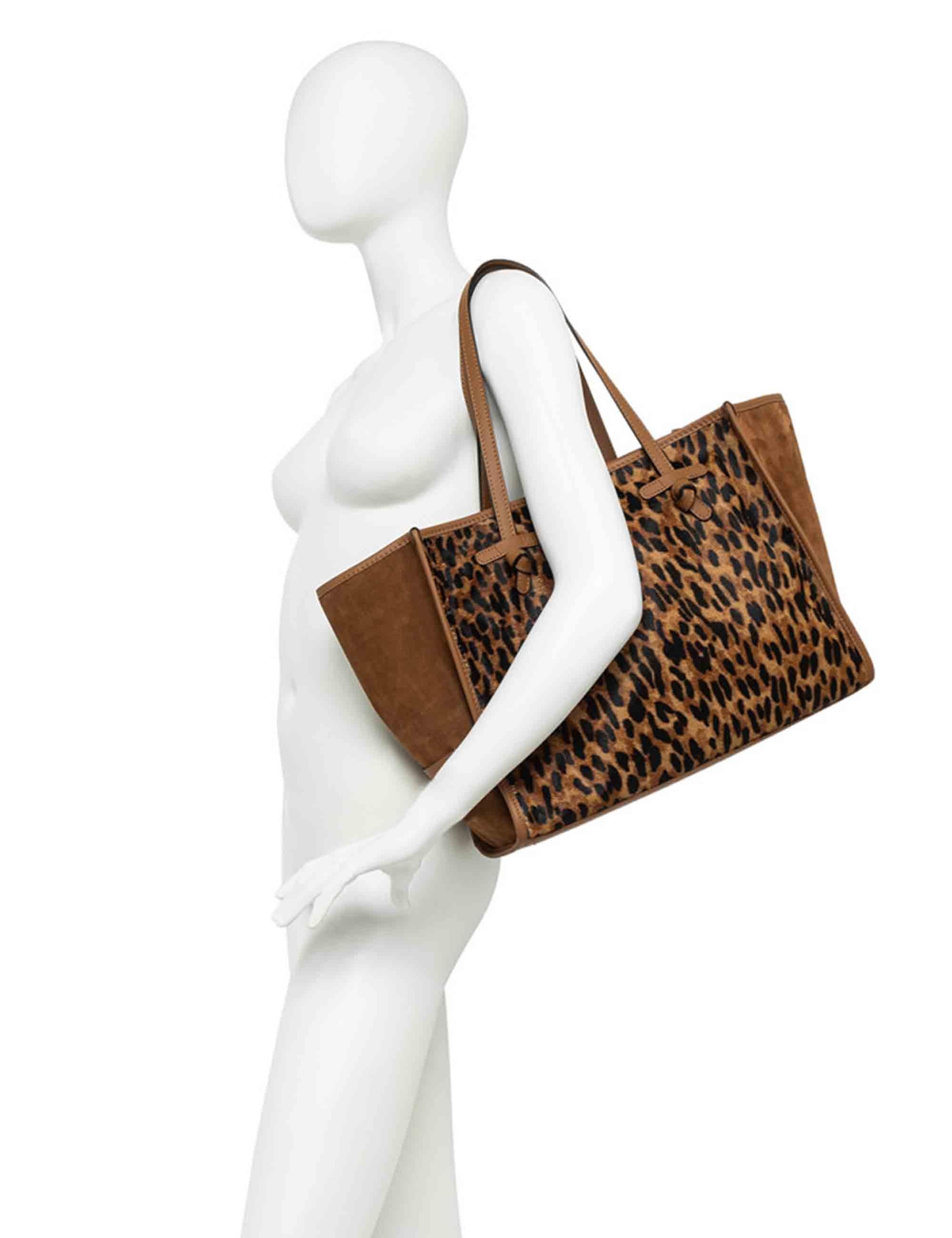 Borse donna Marcella in pelle animalier con doppi manici BS12120 LYNX Marcella Club 