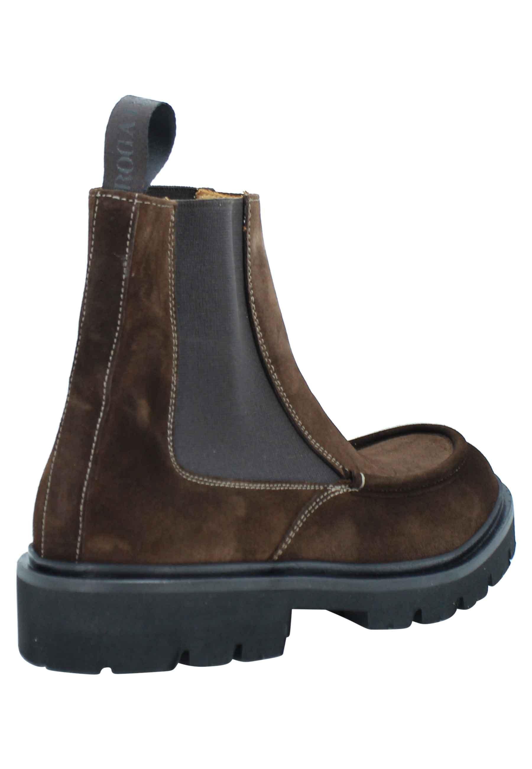 Stivaletti beatles uomo in camoscio testa di moro con vaschetta cucita MUND 31 013 Rogal's 