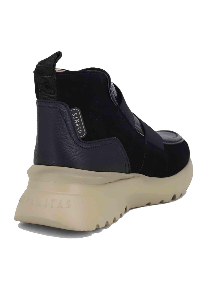 Sneakers donna a stivaletto in pelle e tessuto nero Velour Black HI233101 C003 Hispanitas 