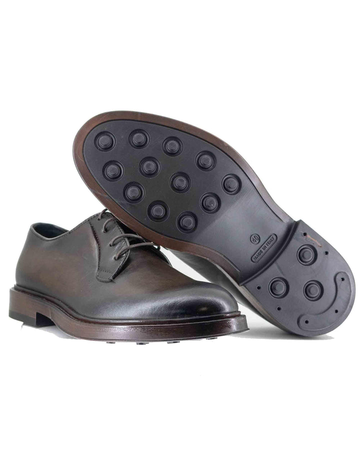 Stringate uomo in pelle marrone con suola in gomma cucita SP1145 014 Spatarella 