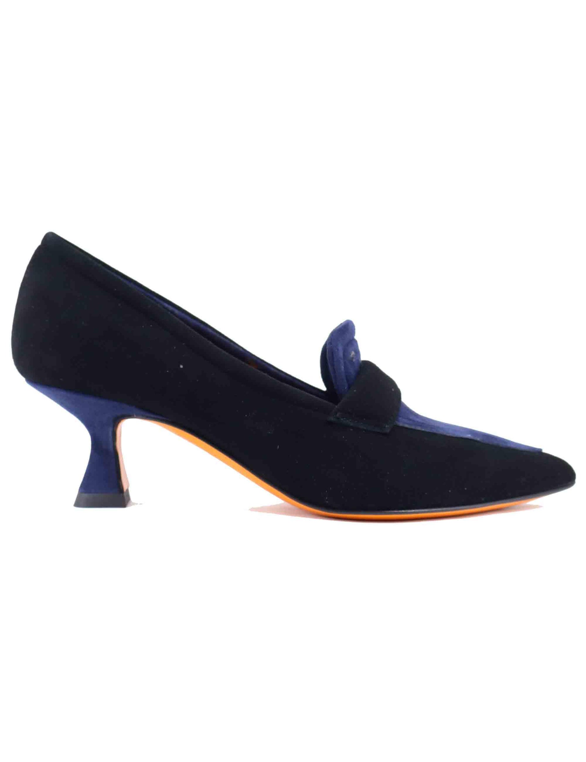 Mocassini donna in camoscio nero con punta a punta SP1077 001 Spatarella 