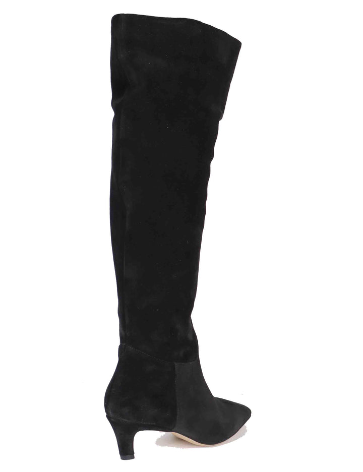 Stivali donna in camoscio nero tacco basso 558B30AA 03 Bibi Lou 