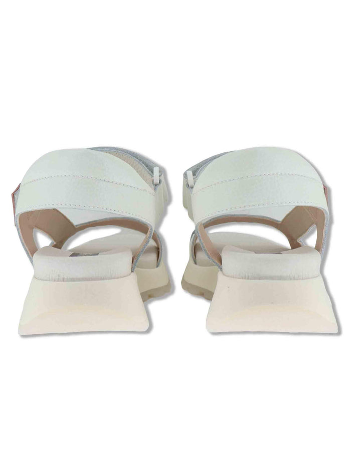 Sandali donna in pelle bianca con fascia trasversale e suola running HV264521 PANNA Hispanitas 