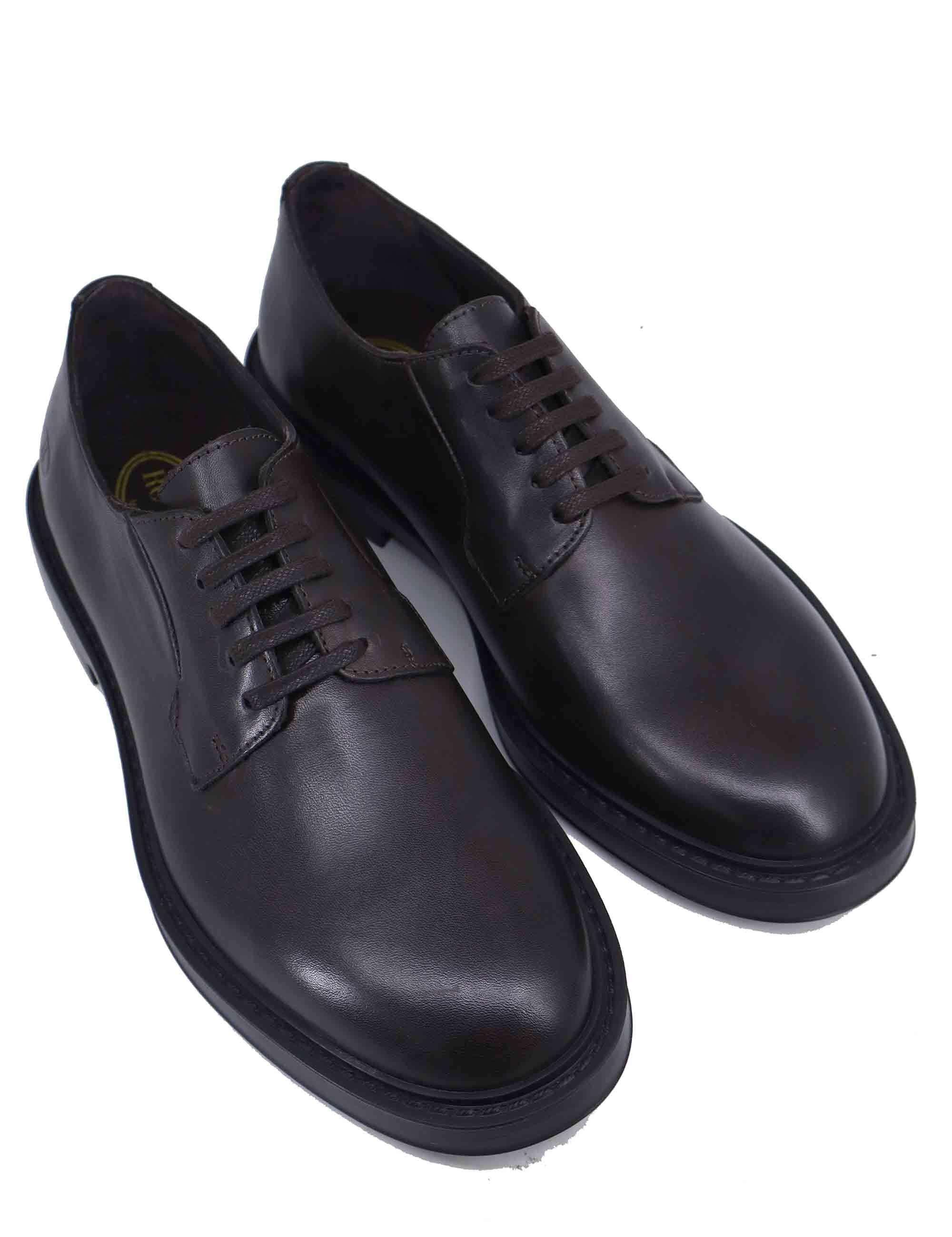 Stringate uomo in pelle opaca marrone con suola in gomma TOMO 2 014 Rogal's 