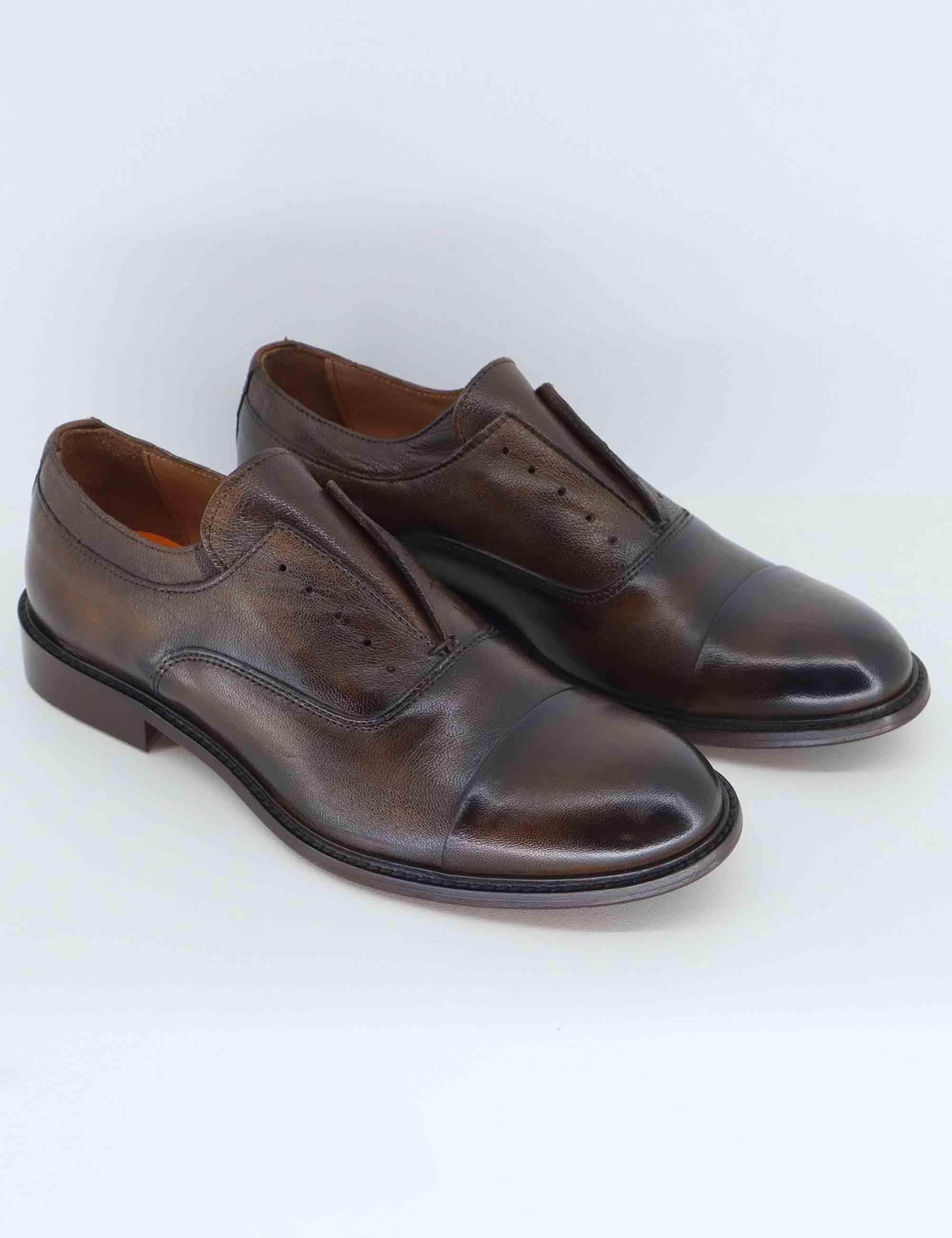 Stringate uomo in pelle marrone con suola cucita SP1715P 014 Spatarella 