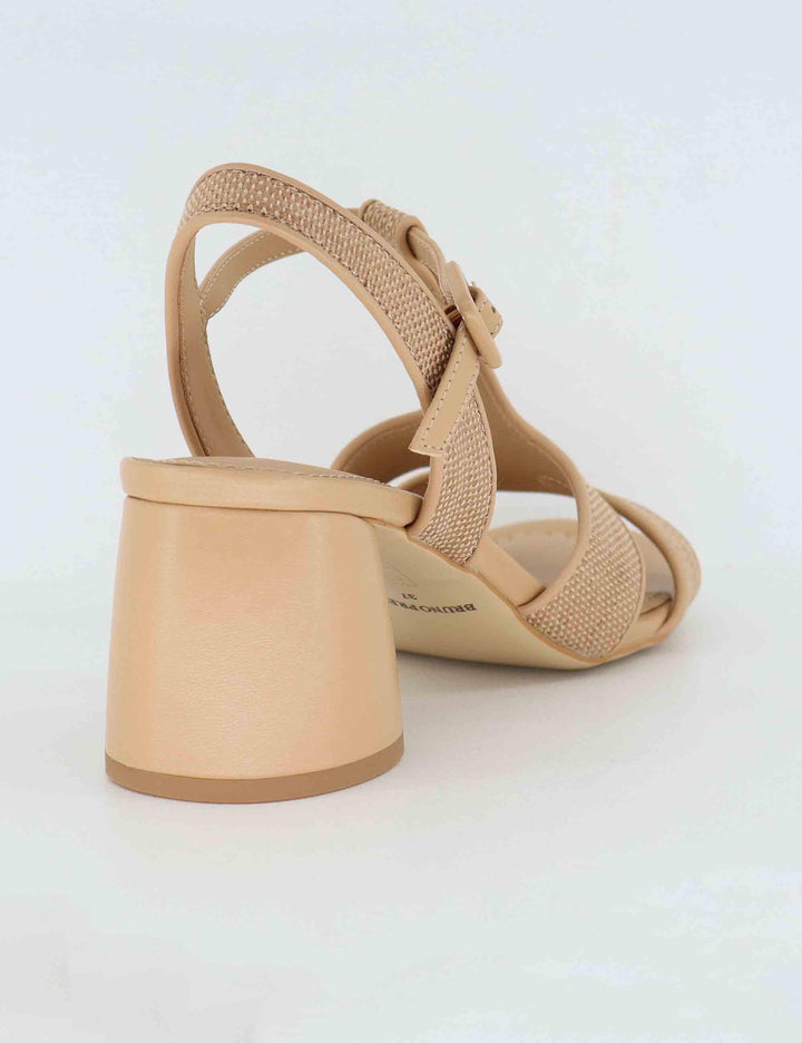 Sandali donna in pelle beige con tacco alto BL3002X 017 Bruno Premi 