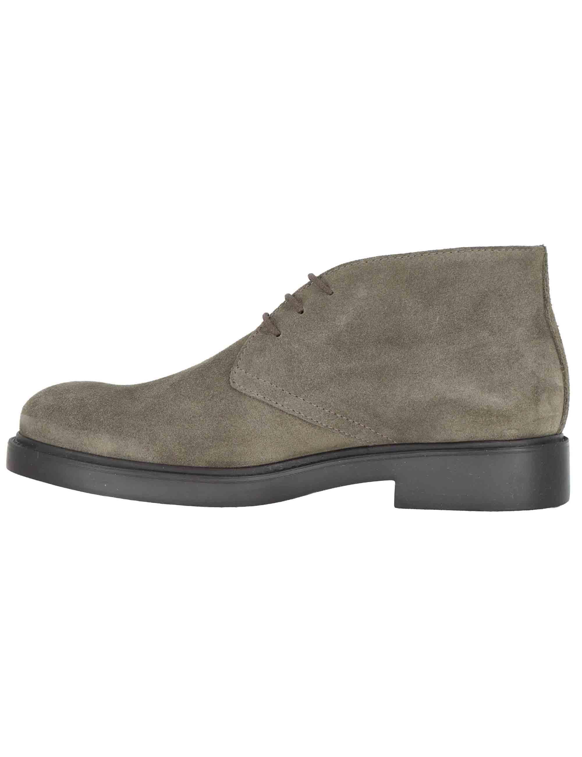 Stivaletti uomo in camocio taupe con suola in gomma SPDU8070 029 Spatarella 