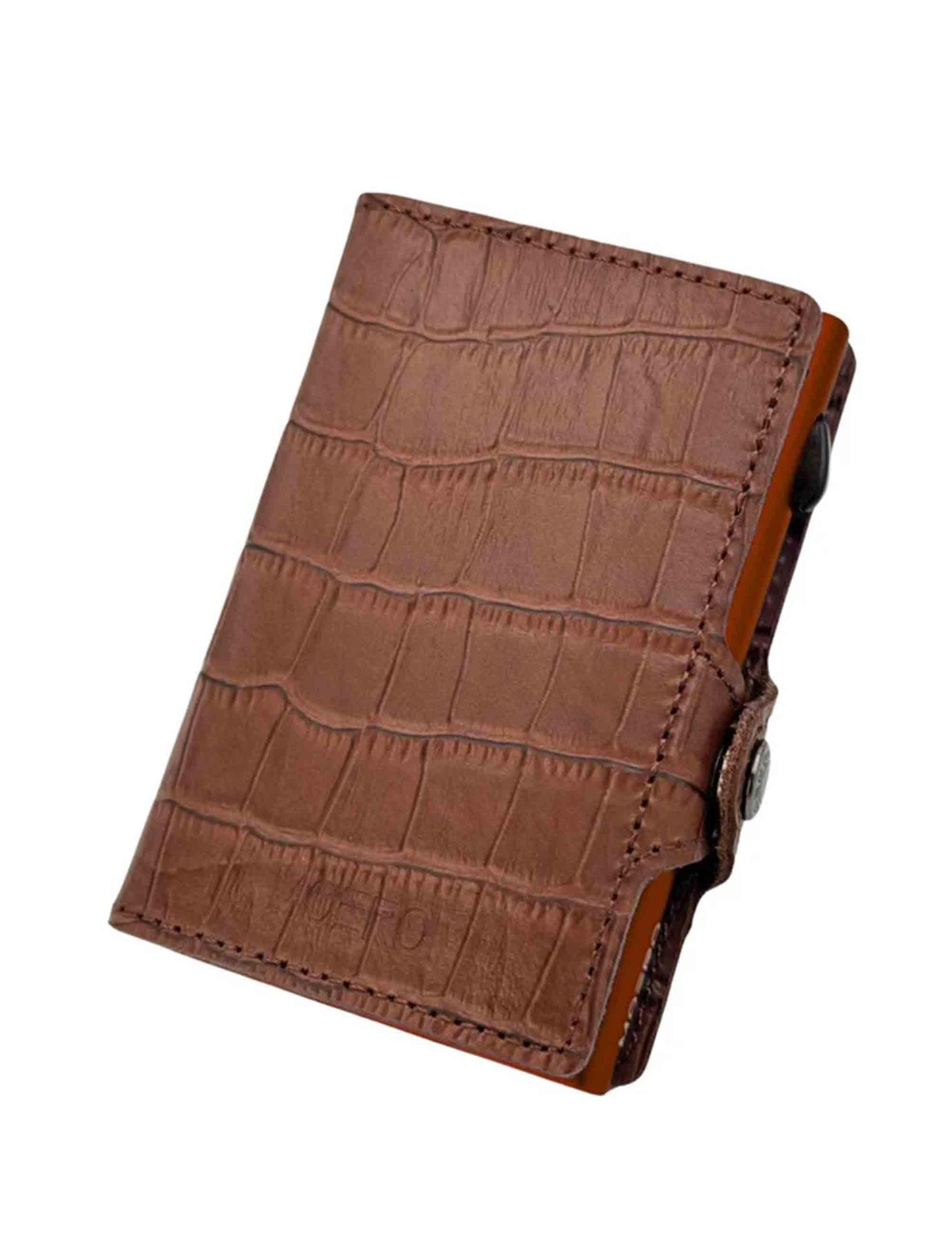 Portatessere in pelle cocco marrone COCCO BROWNCLASSIC Moero 