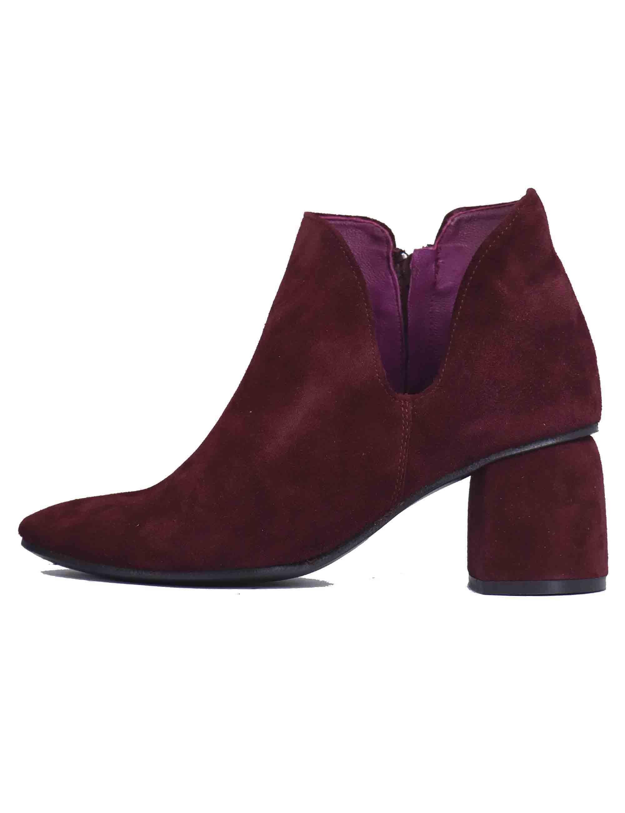 Stivaletti Donna in Camoscio Bordeaux 124900 022