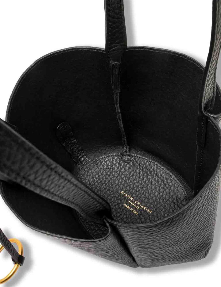 Borse donna Lily Bag in pelle nera con chiusura gioiello e tracolla e manico BS12000 RNGDBL T.U. 001 Gianni Chiarini 