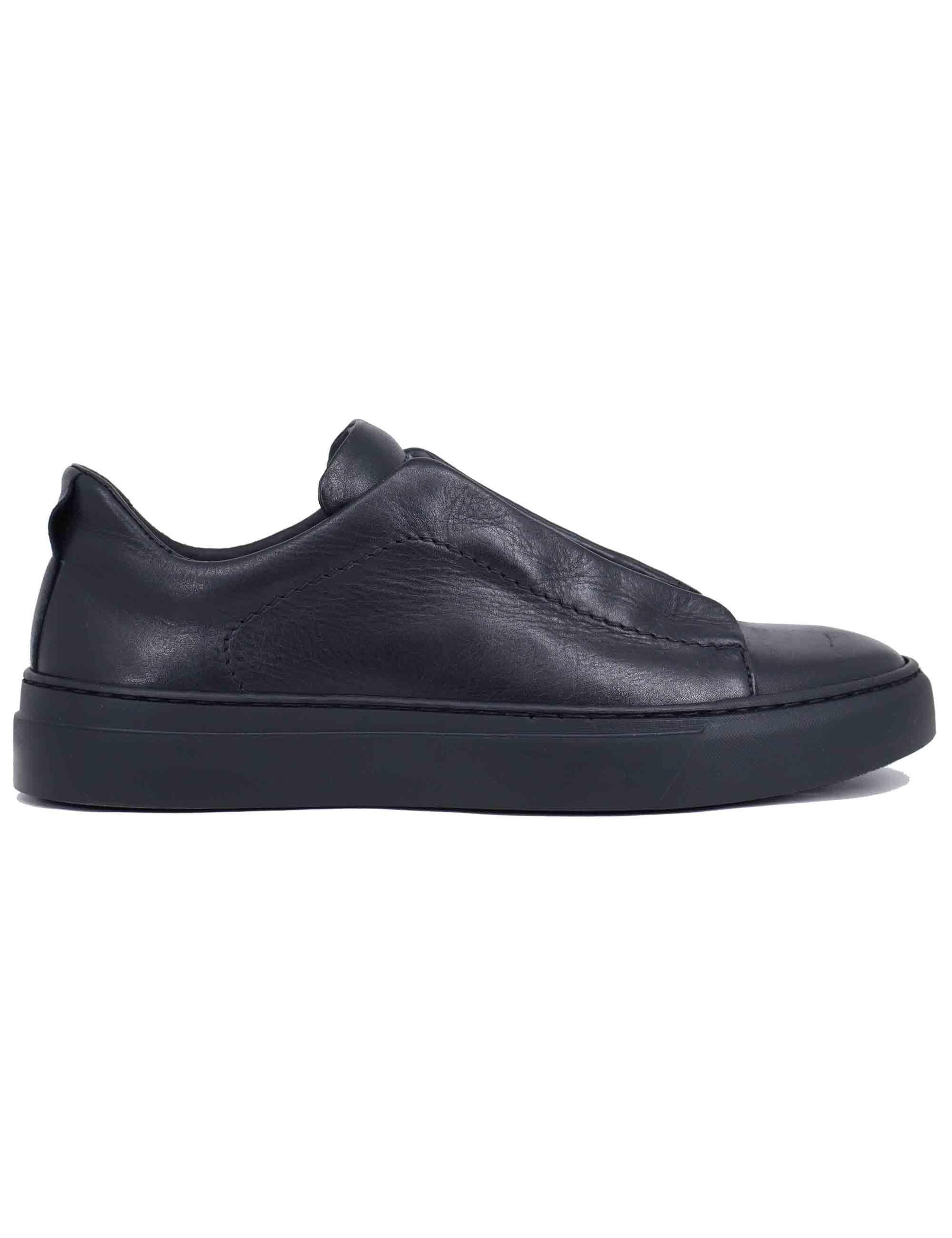 Sneakers uomo in pelle nera con elastici SP8460 001 Spatarella 
