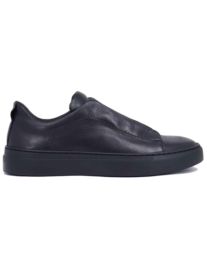 Sneakers uomo in pelle nera con elastici SP8460 001 Spatarella 