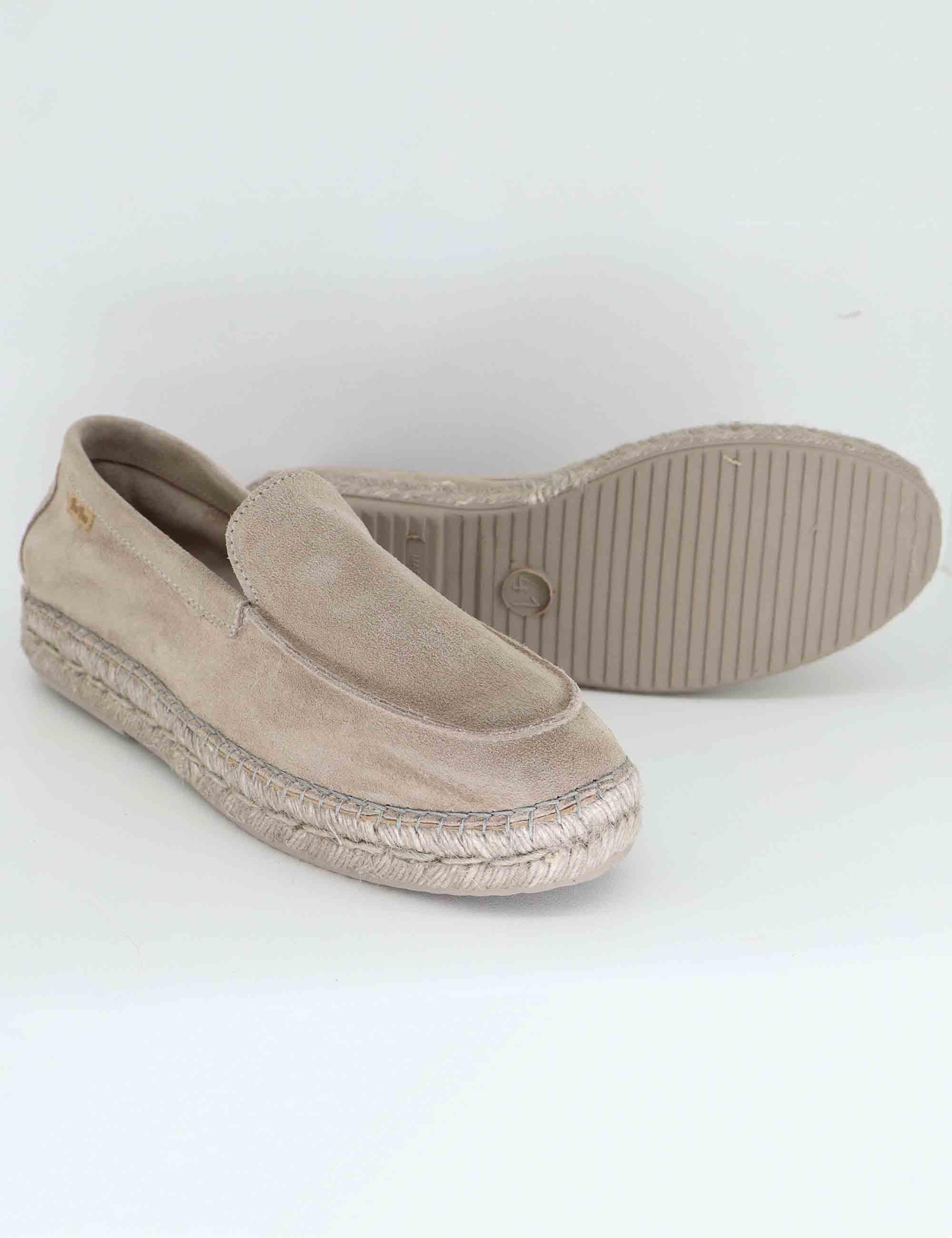Mocassini espadrillas uomo in camoscio taupe Max Gris Toni Pons 