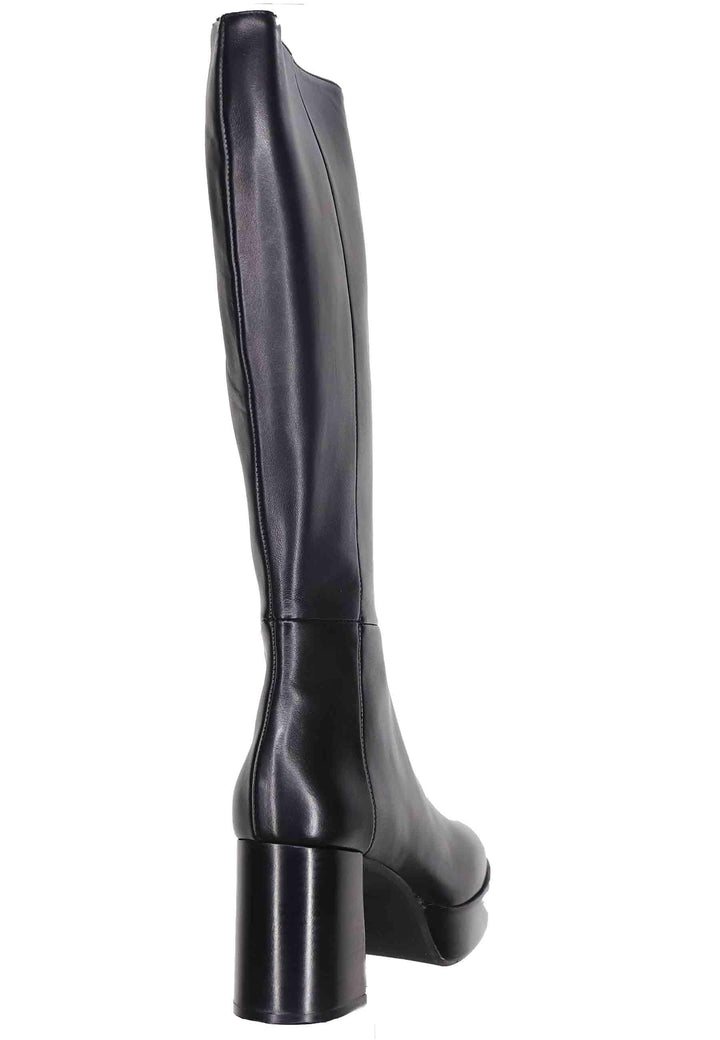 Stivali donna in pelle nera con tacco e plateau ST1557 001 L'Arianna 