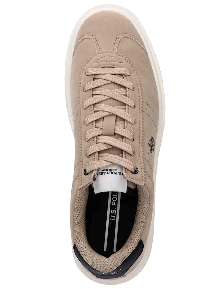 Sneakers donna in eco pelle beige con logo e suola alta in gomma JODY002 BEI U.S. Polo Assn. 