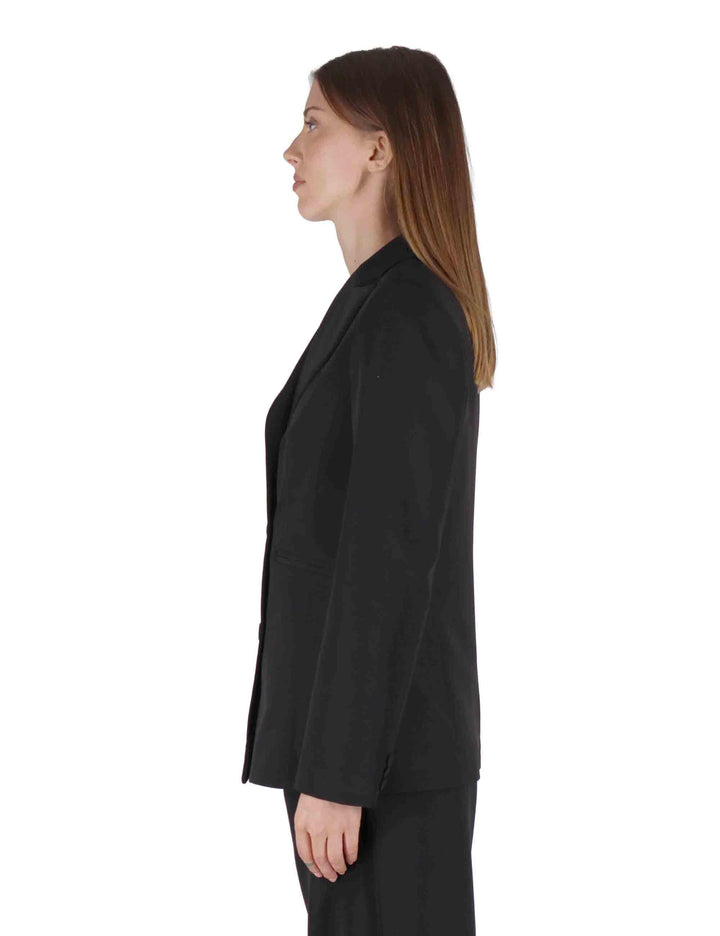 Giacche donna in misto viscosa naturale nera a doppiopetto OABGA0025-0511 9999 Justmine 