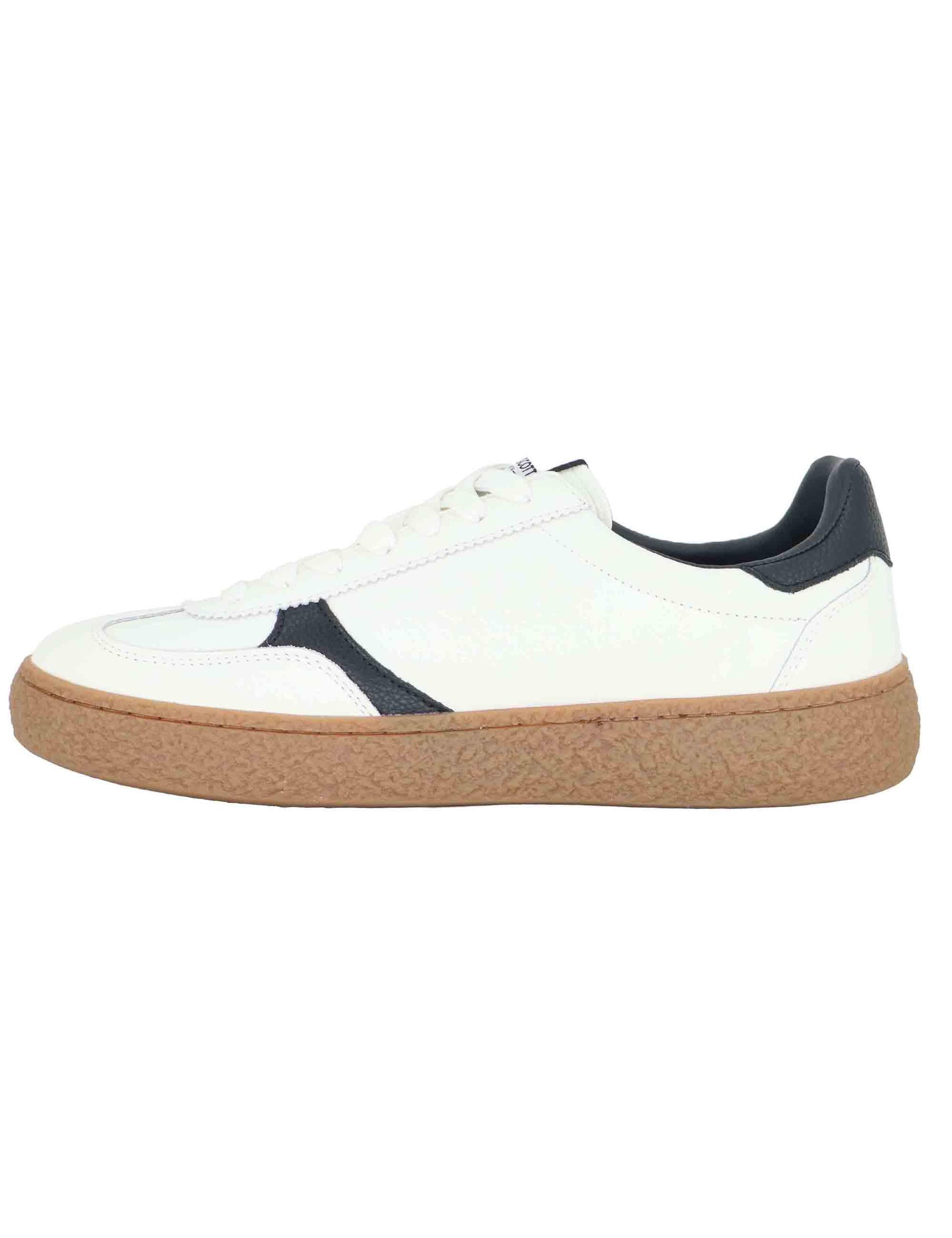 Sneakers uomo in pelle off white con riporti in contrasto e logo laterale ATLANTIDE012 137 Lyle & Scott 