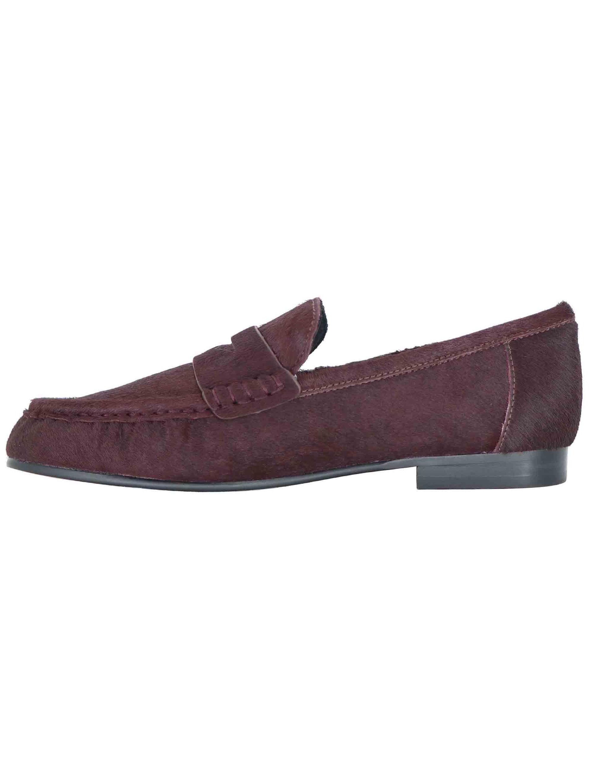 Mocassini donna in pelle bordeaux con tacco basso e suola in gomma 661Z90VK 40 Bibi Lou 