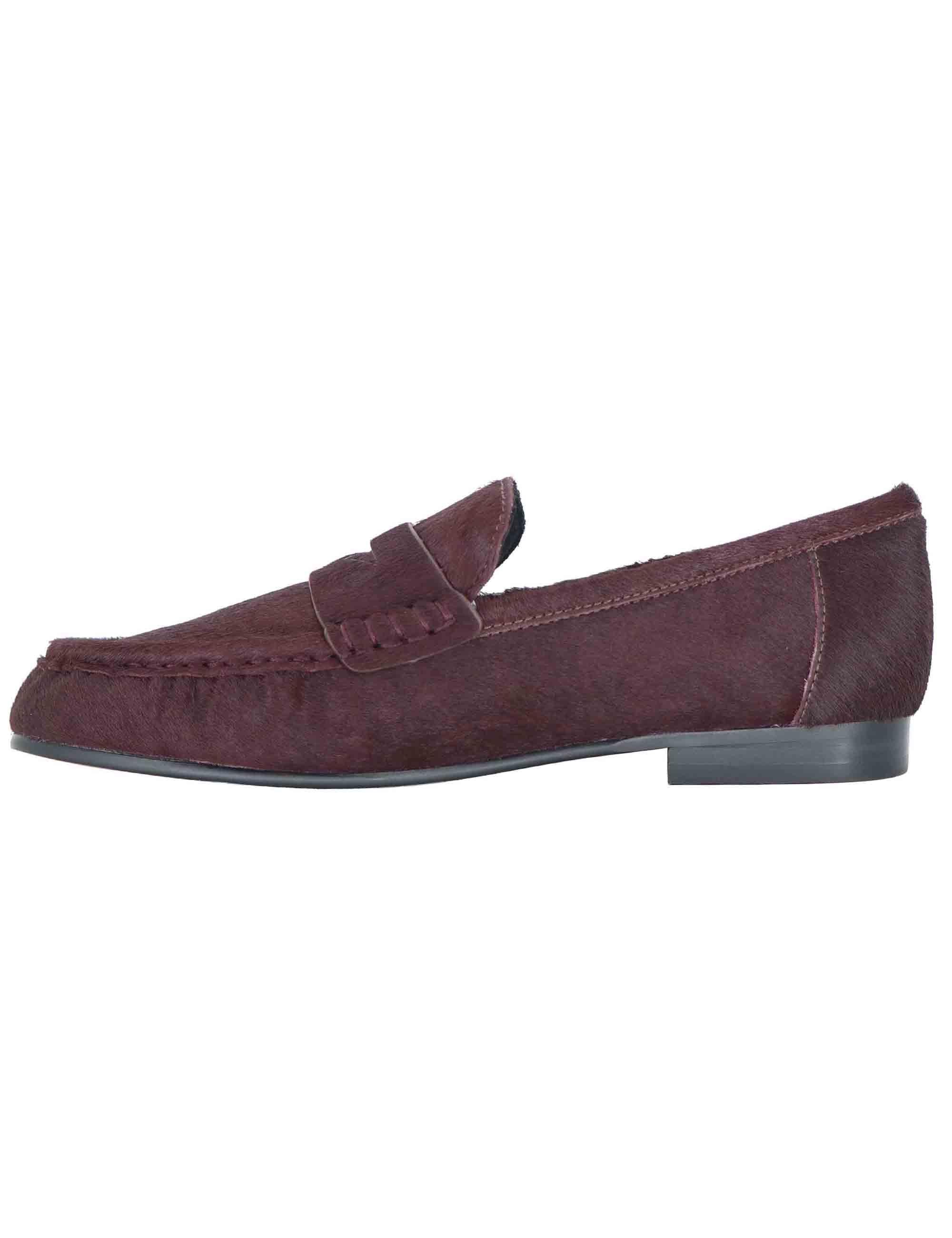 Mocassini donna in pelle bordeaux con tacco basso e suola in gomma 661Z90VK 40 Bibi Lou 