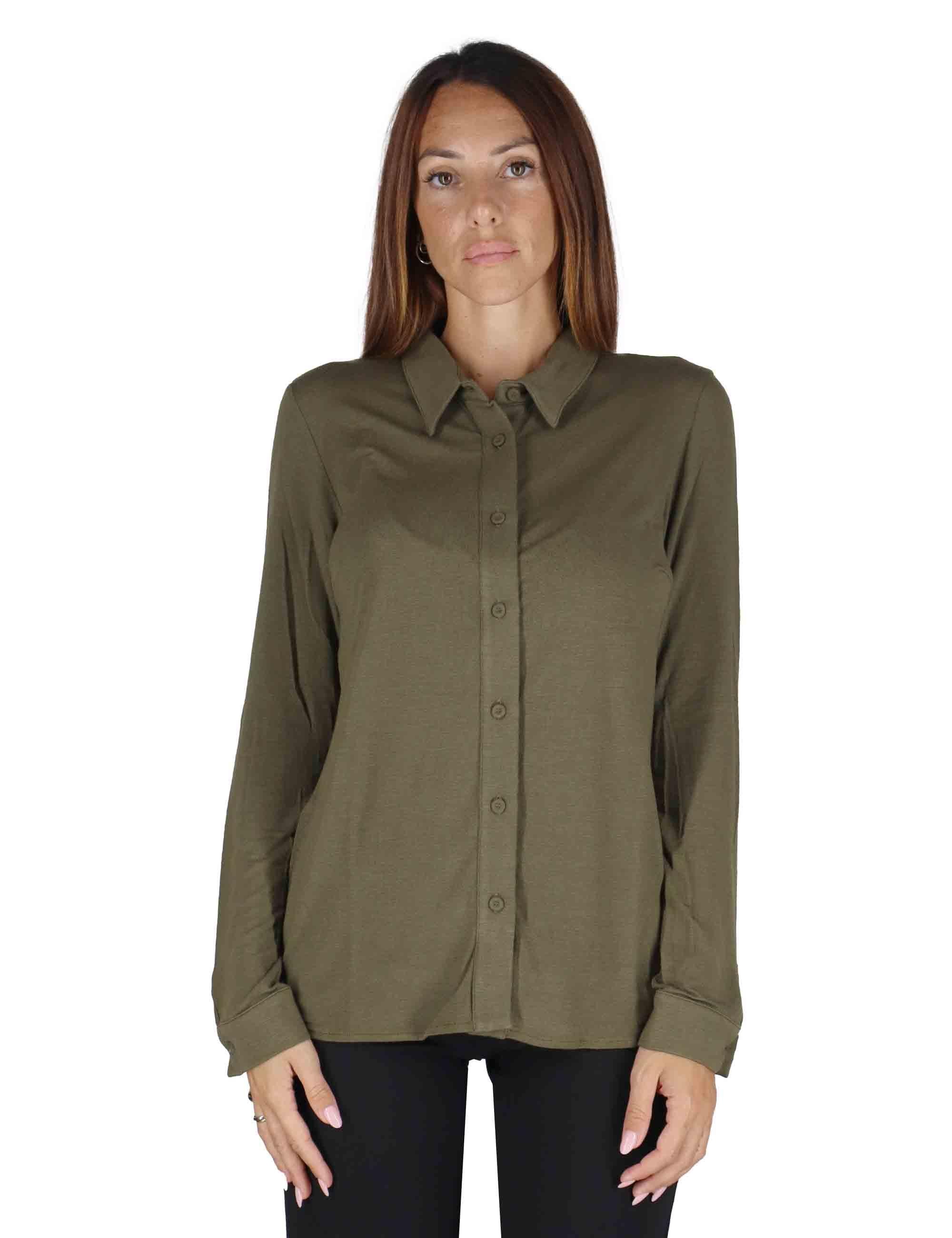 Camicie donna in jersey verde a maniche lunghe JABCM0025-F1050 7020 Justmine 