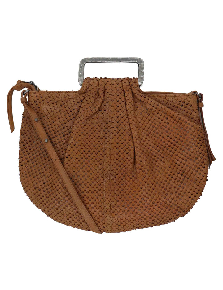 Borse donna in pelle forata cuoio con manico rigido e tracolla removibile RBS1003 061 Rehard 