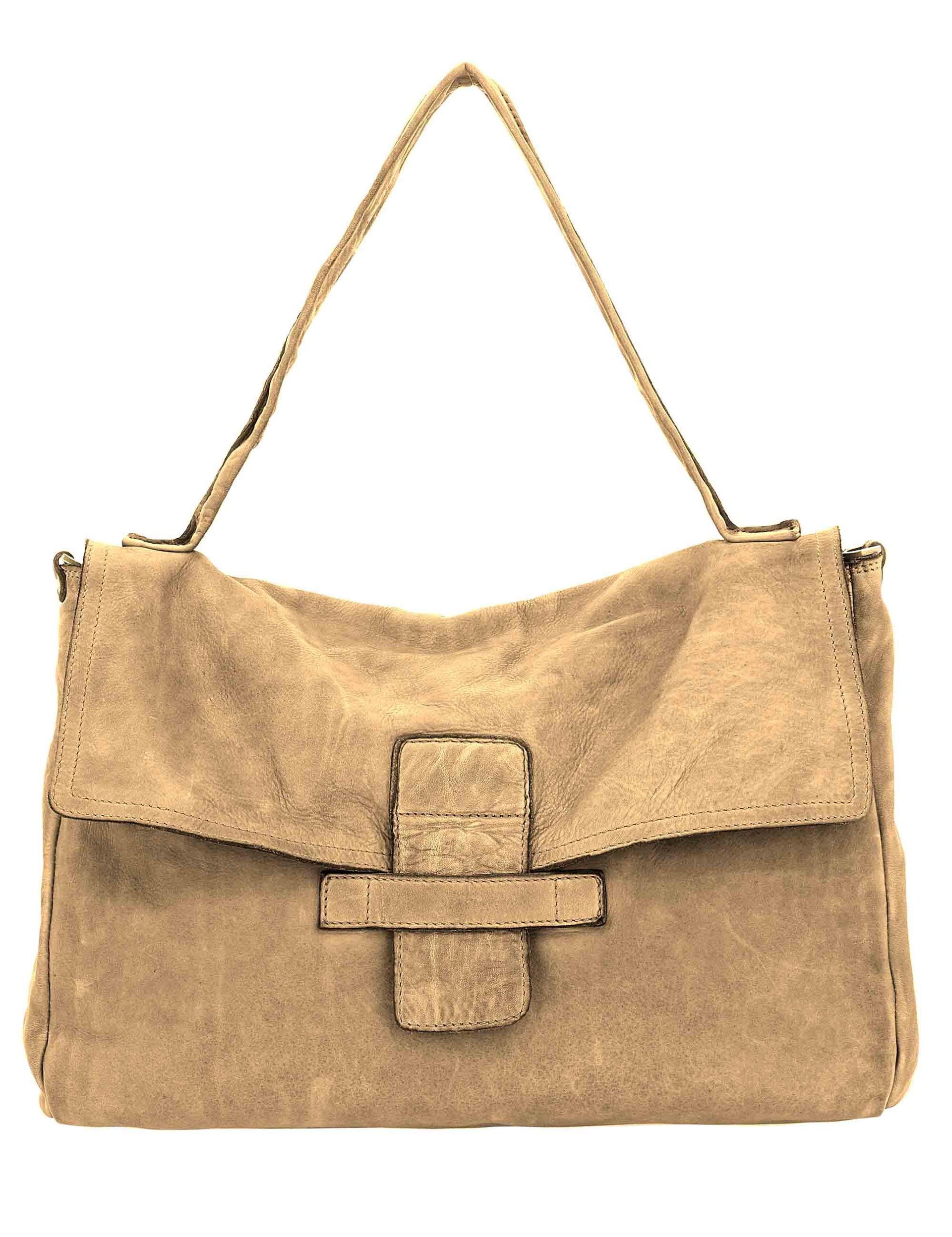 Borse donna in pelle cuoio con manico a spalla e patta grande L012744ND X0093 C1013 Caterina Lucchi 