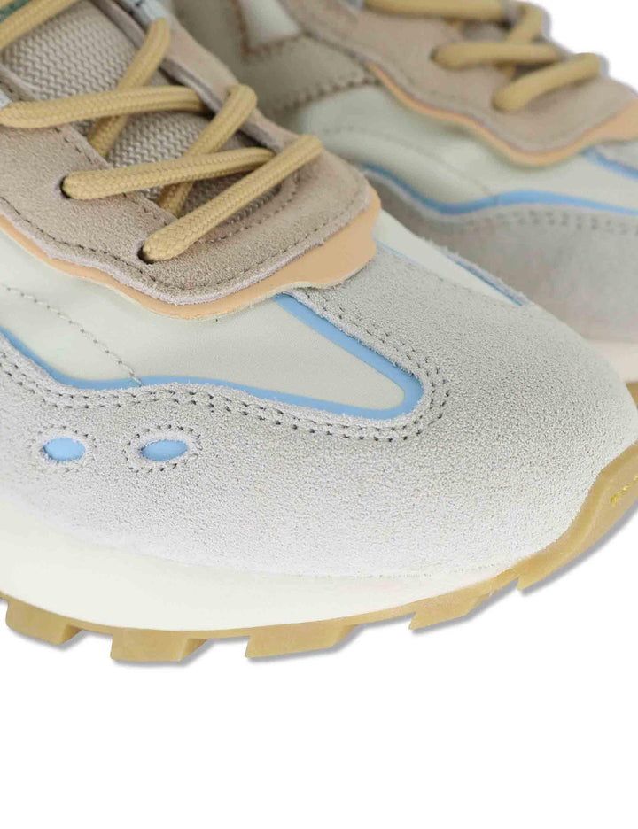 Sneakers donna Luna in pelle e camoscio beige con suola running 1156116 80_Beige Victoria 