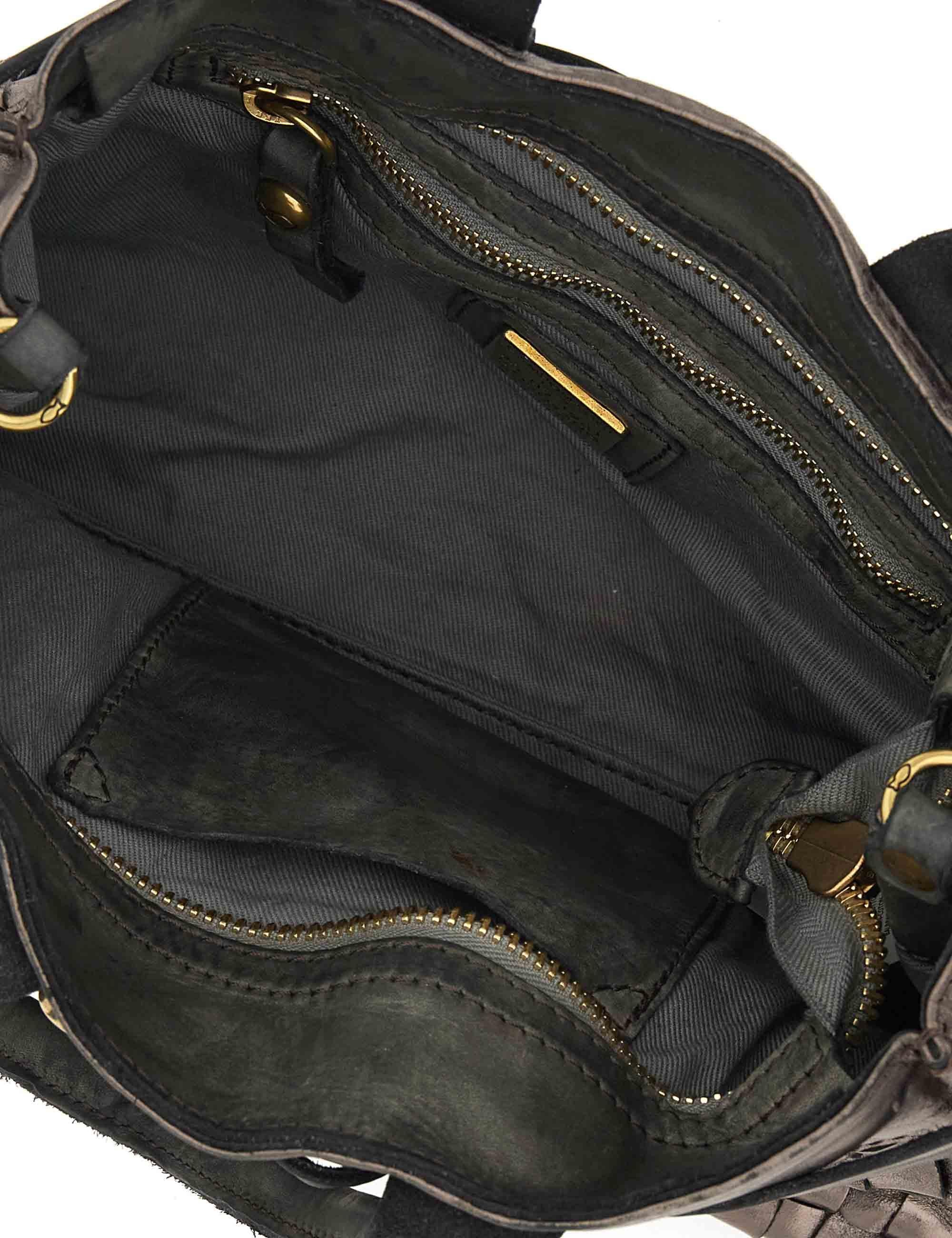 Borse donna Shopping Penelope in pelle canna di fucile intrecciata con doppi manici C042630ND X2770 F0603 Campomaggi 