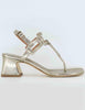 Women's bronze leather flip-flop sandals with leather sole 1027 078