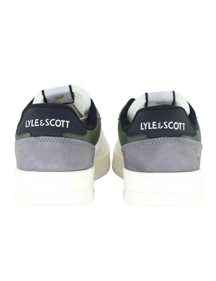 Sneakers uomo in pelle bianca con riporti in contrasto e logo laterale ANDREW009 848 Lyle & Scott 