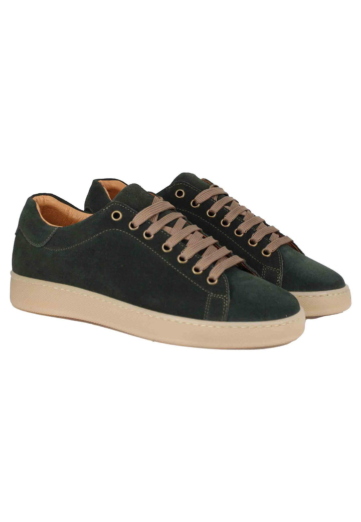 Sneakers uomo in camoscio verde con fondo in gomma 2011 025 Spatarella 