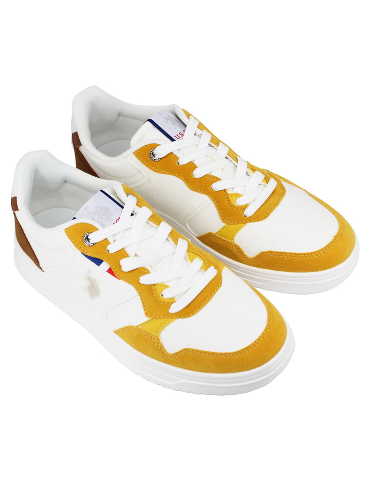 Sneakers uomo in eco pelle vintage bianco e giallo KOSMO001C WHI-YEL04 U.S. Polo Assn. 