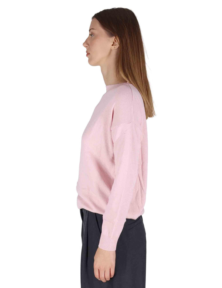 Maglioni donna in misto cachemire rosa girocollo con maniche lunghe SPZ03627 008 Spatarella 