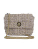 Borse pochette donna in tessuto beige con tracolla oro Donna URIEL LIMEN
